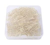 HEEPDD 100 Pièces Trombones en Forme de Stylo, Pinces à Papier Fournitures Scolaires de Bureau pour Enfants étudiants avec Boîte Transparente Lustre Métallique doré 100 Pièces Trombones en Forme de