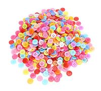 HEEPDD 1000 Boutons de Couleurs Mélangées, Boutons de Couture en Plastique de 12 Mm pour les Travaux Manuels, Couleurs Assorties, 4 Trous, Artisanat Rond pour les Arts, le Tricot, le (15mm)