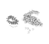 HEEPDD 100pcs 12mm Rivets Cristal Inlay Rapide Rivets Spots Goujons Cap pour Bricolage en Cuir Vêtements Sac Chaussures Artisanat Décoration[Argent] Boucles
