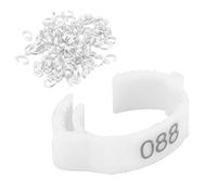 HEEPDD 100pcs Anneaux de Pied de Volaille, Bandes D'identification des Jambes Numérotées pour L'oiseau de Canard de Poulet avec Conception Rétractable 6 Emplacements de Carte (White)