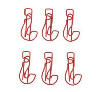 HEEPDD 100pcs Clissons en Forme de Marque, Matériau en Fer, Signets Uniques pour Organiser des Fichiers, des Documents, des Cahiers pour le Bureau, l'école, la Maison (rouge)