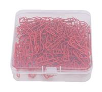 HEEPDD 100pcs Interrochet Clips en Forme de Papier Livret de Marque Page Bulk Iron Office School Home Supplies avec Boîte de Stockage pour Organiser des Fichiers Documents (rouge)