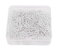 HEEPDD 100pcs Interrochet Clips en Forme de Papier Livret de Marque Page Bulk Iron Office School Home Supplies avec Boîte de Stockage pour Organiser des Fichiers Documents (WHITE)