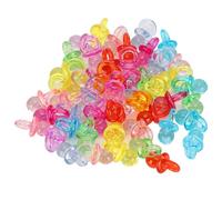 HEEPDD 100pcs Mini Pacificier, Acrylique Coloré bébé Pacificier Toys Baby Baptême Ashing Mini Color Toys For Baby Birthday Shower Party Decoration Nan (Couleur transparente mélangée)
