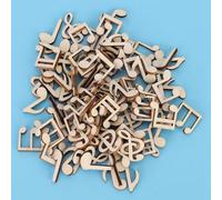 HEEPDD 100pcs Notes de Musique en Bois, Bonnes Fournitures d'art, étiquettes d'artisanat de Bricolage pour Enfants et Décoration de Fête, 0,79 Pouce de Bambou (Notes de musique en bois)