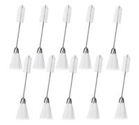 HEEPDD 10pcs Double Fin Coudre Machine de Nettoyage Brosse en Nylon tête de Brosse avec poignée en Acier Inoxydable dépoussiérage Outil de nettoyageAccessoires