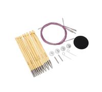 HEEPDD 10pcs Interchangeable Tunisian Crochet Hook Set, Bamboo Knitting Needles Afghan Tunisian Crochet Tishing Tools for Articraft Lovers Nan