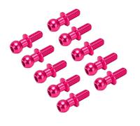 HEEPDD 10pcs Metal Ball Head Vis à Vis Link Rod Extrémité pour TT01, Exquise en Aluminium en Alliage Balle Boule de Piste de Liaison pour la Voiture RC (Pink)