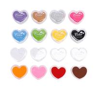 HEEPDD 12 Couleurs à l'Encre pour Enfants, Tampon de Tampon à Cachet et à Encre Coussin de Rangement à à Eau