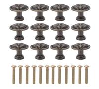 HEEPDD 12 Ensembles de Boutons de Tiroir Ronds, Boulons en Bronze Antique | Tiroir Lisse à Tirage Doux, Empêche le Cliquetis du Matériel, Dôme Métallique Solide, Placard de Dressing, Rénovateurs