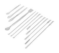 HEEPDD 12pcs Spatule de Laboratoire en Acier Inoxydable, Laboratoire Minuscule Mélange Spatule Échantillonnage de Micro Scoop Set pour le Remplissage de Capuchon en Poudre en Gel Nan
