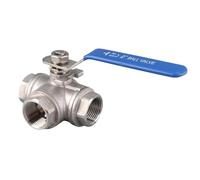 HEEPDD 1PC en Acier Inoxydable SUS304 Valve à Billes de Tuyau Trois Voies T Type T Femelle Femelle 3/4 DN20 Vanne pour Les Applications d'arrêT et de Contrôle, Pratique pour Les Applications