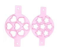 HEEPDD 2 Pièces Anneau de Crêpe aux Oeufs en Silicone, Moule de Cuiseur pour Pocher les Oeufs avec de Petits Trous d'Air Oreilles Prolongées pour Poêle Antiadhésive, Four à -Ondes