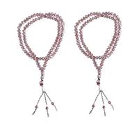 HEEPDD 2 Pièces Perles de Prière Islamiques Ensemble avec des Séparateurs Mihrab Tasbih de Glaze coloré pour le Culte Quotidien Design Portable pour les Voyages et L'utilisation à (Gris argent)