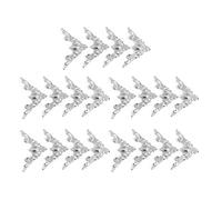 HEEPDD 20 PCS Book Corner Protecteurs, Antique Metal Book Scrapbooking Photo Albums Corner Protecteurs Decoration for Crafting Scrapbooking Angle Book Cover Menus Notebook (WHITE)