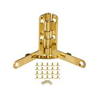 HEEPDD 20 Pièces Charnière à Ressort de Support D'angle de 90 Degrés, Matériau en Fer avec Finition Galvanisée Vintage pour étui à Bijoux Boîte à Vin Boîte de Montre Couvercle en Bois (GOLD)