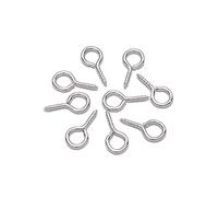 HEEPDD 200 Pcs à Crochets pour les Yeux, Crochets Oculaires Robustes Polis en Métal de qualité Supérieure pour la Fabrication de Bijoux de Bricolage Nan (Couleur Rhodié)