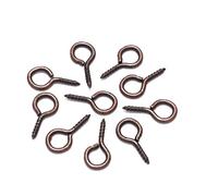 HEEPDD 200 Pcs à Crochets pour les Yeux, Crochets Oculaires Robustes Polis en Métal de qualité Supérieure pour la Fabrication de Bijoux de Bricolage Nan (bronze rouge)