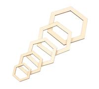 HEEPDD 205 Pièces de Découpes Hexagonales en Bois, Pièces de Bois Vierges Non Finies, contreplaqué de Peuplier pour Bricolage, Décoration et Ornements, Formes Hexagonales en Inodores pour Artistes