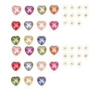 HEEPDD 22 Ensembles Rivets en Forme de Coeur, Matériaux Premium Matériaux Faciles Installation élégante Rivets Décoratifs Perles Vibrants pour Sacs Chaussures Vestes Ceintures et