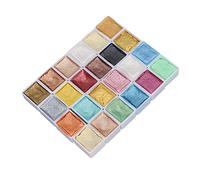 HEEPDD 24 Couleurs Paillettes Aquarelle de Peinture, Massive de Peintures Aquarelles Métalliques Massiques