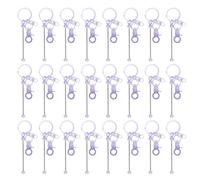 HEEPDD 24pcs Barres de Porte-clés Perles en Vrac, Métal Robuste élégant élégant Facile à Assembler Kit de Fabrication de Trousseau pour Décoration de Sacs à Dos Party Favors (Type 4 violet)