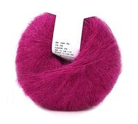 HEEPDD 26g / Roll Angora Mohair Doux Laine Longue Laine à Tricoter avec Crochet pour vêtements Foulards Pull châle Chapeaux et projets artisanaux[Rouge foncé] Pelotes de Laine