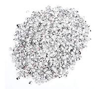 HEEPDD 3mm Acrylique Diamant Pointé Décoratif, Sequins Blanc avec Fond Argenté pour DIY, Artisanat, Téléphone Cas, Art Déco, Scrapbooking, Bijoux Création