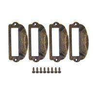 HEEPDD 4 PCS Label Pulls, Antique Vert Bronze Armoire De Pharmacie Cadre Pulls Vintage Tiroir Boîte Cas Cabinet Poignée with 8Pcs Vis for Antique Furniture