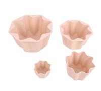 HEEPDD 4 Pièces Moules à Muffins en Silicone Moules de Cuisson en Silicone à Mousse Réutilisables Antiadhésifs Résistance à la Chaleur pour Four -Ondes Congélateur avec 4 Tailles (Rosâtre)