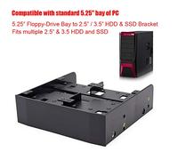HEEPDD 5,25 à 2,5/3 multifonctionnels. Support de Lecteur de Disquette pour Une Expansion de Stockage Efficace dans la Configuration PC