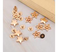 HEEPDD 50 Ensembles de Rivets étoiles en Alliage de Zinc de Style Punk 0,47 Pouces pour les Vestes en Cuir, les Ceintures, les Amateurs de Bricolage Pressés à la Main, Application Facile, (GOLD)