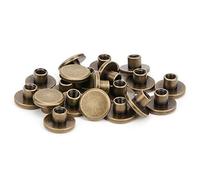 HEEPDD 50 Ensembles de vis Chicago argentées, Goujons à tête Plate en Laiton Laiton fileté Cuir Artisanat vis Rivet à Ongles réparation Maroquinerie pour Sac à Main Portefeuille[Bronze] Accessoires