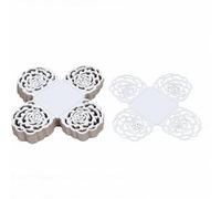 HEEPDD 50 PCS Feuille Métallique Mini Muffin Liners Carré Creux Fleur Mini Cupcake Liners Petit Feuille Évasée Cupcake Emballages De Truffes pour Mariage Fête D'anniversaire (SILVER)