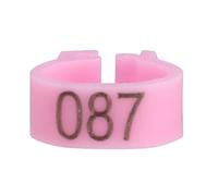 HEEPDD 6 Couleurs 100 Pcs/Sac 8MM 001-100 Bandes de Jambes Oiseau en Plastique Numérotées Anneaux Poule Pigeon Jambe Volaille Colombe Poussins Oiseaux Perroquet Clip Anneaux Bande(Rose)