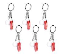 HEEPDD 6 PCS Metal Sports Keychain, Mini Table de Tennis Key Chain Mini Keyring Sport Split Keychain pour les Amoureux du Team Family GiftKekains Nan