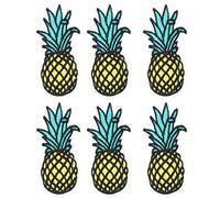 HEEPDD 6 pcs Patch Ananas, Patch Brodé Ananas Fer-sur Mignon Ananas Applique DIY T-Shirt Tissu Autocollant pour Vêtements Sacs À Dos T-Shirt Jupe Gilets Gilet Écharpe Chapeau
