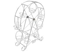 HEEPDD 8 Tasses de Gâteau de Roue du Ferris de la Roue Résistante du Cupcake Stand Assemblage Facile pour les Fêtes D'anniversaire et les Mariages en Acier Inoxydable 12,6 Pouces de Diamètre pour la