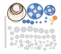 HEEPDD 80 pcs Vitesse Ensemble, Engrenage en Plastique Moteur Accessoires Vitesse Courroie Poulie Arbre Manchon Kit DIY Robot Scientifique Faire des Pièces pour Voiture RobotJeux de Construction