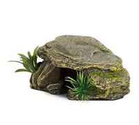 HEEPDD Abri pour Reptiles Amphibies d'Aquarium Grotte de Cachette de Reptiles de Tortues, Abri en Résine Vive pour Cachette de avec Décoration de Paysage en Matériau Sûr pour Aquarium Terrarium Nan