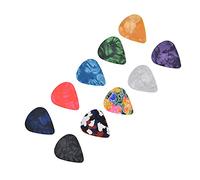 HEEPDD Accessoires de Guitare Boost Bass Coloré Rétro Cosmique Étoile Ciel Modèle avec Forme de Coeur Boîte en Métal pour Basse Acoustique Électrique Banjo Ukulélé 10Pcs Médiators (boîte noire)