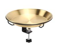 HEEPDD Accessoires pour Oiseaux/Faune Bol de Bain Bain d'oiseaux Suspendu Extérieur pour Patio de Jardin avec Bol en Acier Inoxydable et Base de Serrage Réglable Oiseau en Bronze Antique Nan