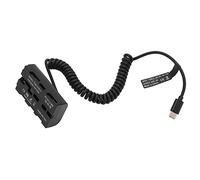 HEEPDD Adaptateur de Charge de Type C vers NP F550, Câble d'alimentation à Ressort pour Moniteurs et Lumières de Remplissage, Sortie 8,4 V 2 A, Protection Multiple, Câble de Batterie Réglable de 35