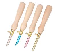 HEEPDD Aiguilles de Punch, 4pcs Manche en Bois Broderies Stylos à Aiguille de Poinçon pour Broderie Couture de Croix de Piche