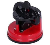 HEEPDD Aiguiseur de Couteaux de Cuisine avec Ventouse, Aiguiseur de Couteaux Compact, Mains Libres, de Ciseaux avec Base d'aspiration Powergrip, de de Cuisine avec Ventouse, Poche (rouge)