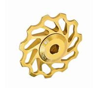 HEEPDD Aluminium Alliage Céramique Poulle de Poulie Guide de Vélo de Vélo Robuste pour la Plupart des de Montagne 2 Pièces Dorées 13T, 5 Cm pour Divers Changements de Vitesse (11T)