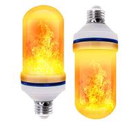 HEEPDD Ampoule LED à Effet de Flamme, Ampoule à Flamme Verte Sûre et économe en énergie de 5 W avec Abat-jour en Verre Dépoli, pour la Décoration de la Maison, Chambre à Coucher, Salon, (4)