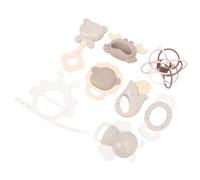 HEEPDD Anneaux de Dentition Sensoriels pour bébé, Jouets de Dentition avec Bâton de en Silicone Souple pour le Développement Auditif Tactile, Coordination œil-main, Anneaux de Sensoriels pour bébé,