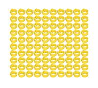 HEEPDD Anneaux de Jambe d'identification de Pigeons 100 Pièces, Bandes de Pied Légères en Plastique, Faciles à Utiliser pour Marquer l'âge des Pigeons, Petite Taille 8 Mm de Diamètre (YELLOW)