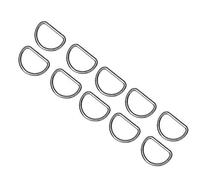 HEEPDD Anneaux Sac Couture, 10pcs Métal Heavy Duty Silver D Anneaux pour Sacs Anneau Main Accessoires Sac DIY Hardware(étain)